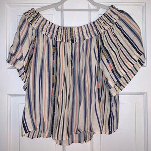 Off the shoulder striped top